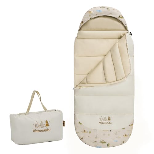 Naturehike Kinderschlafsack Schlafsack für Kinder (160x75cm), Outdoor, Reise, Zelten, Camping – Mumienschlafsack Leicht & Kompakt mit 100% Baumwolle Innenfutter für 6℃ von Naturehike