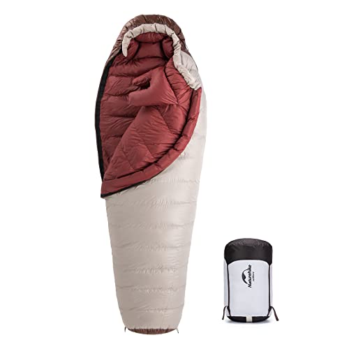 Naturehike Snowbird Entendaunen Mumienschlafsack,Outdoor Professional Camping Schlafsack,Unisex – Erwachsene Schlafsack(Braun 510G) von Naturehike