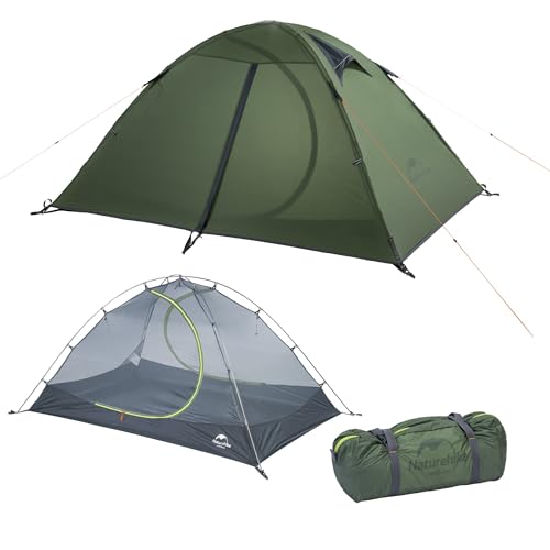 Naturehike Ultraleichtes Zelt für 1–2 Personen Kompaktes Kuppelzelt für 3–4 Jahreszeiten Tragbare Camping- und Wanderzelte Schneller Aufbau Wind- und regensicher Zweiseitige Türöffnung von Naturehike