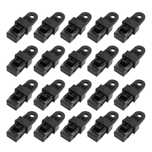 Naugan 20 StüCk Push-Pull-Zelt-Clips, Zeltbefestigungs-Clips, Outdoor-Camping-Zelthaken, Winddichter Riemen, Widerhaken-Clips, von Naugan