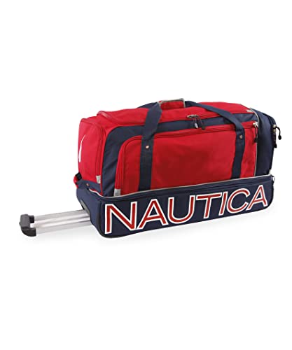 Nautica Lander Reisetasche, 76,2 cm, Rot/Marineblau, Submariner Reisetasche mit Rollen, 76,2 cm Nautica Lander Reisetasche, 76,2 cm, Rot/Marineblau, Submariner Reisetasche mit Rollen, 76,2 cm von Nautica