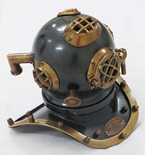 Antik Messing Scuba Mini Taucherhelm US Navy Stahl Vintage Antik Messing Scuba Mini Taucherhelm US Navy Stahl Vintage von Nautical Replica Hub