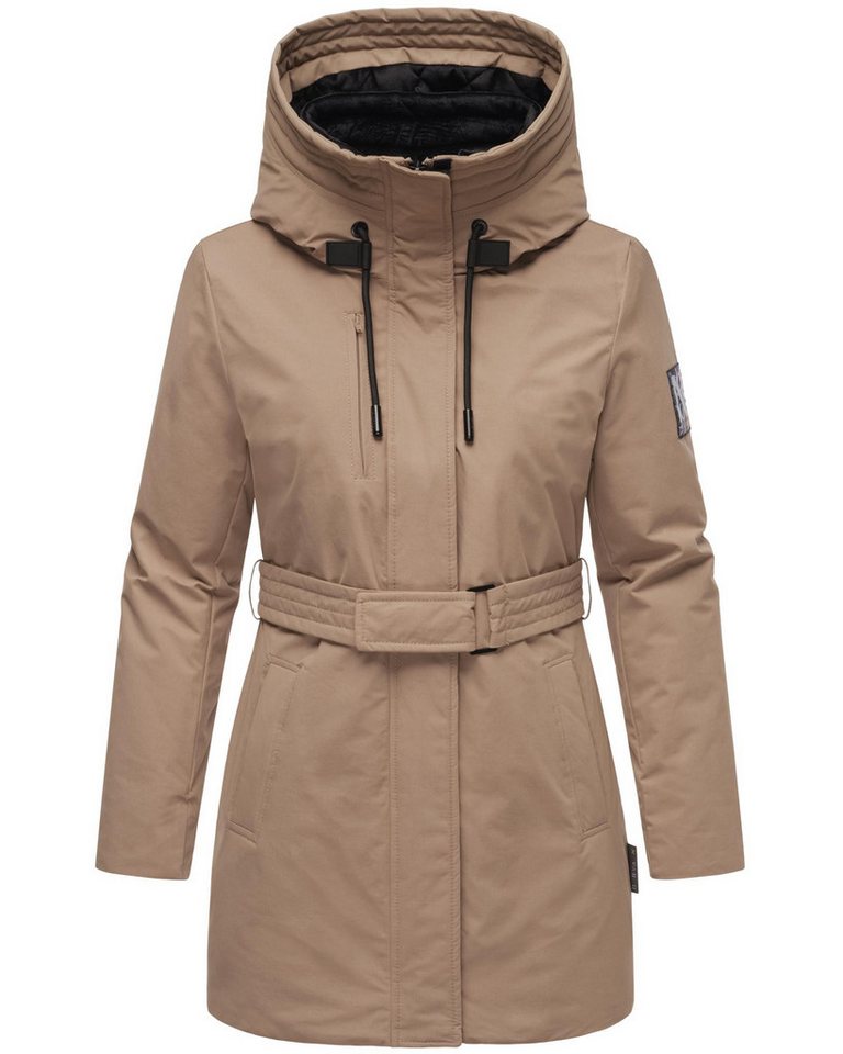 Navahoo Winterjacke Eishauch 14 Damen Winterparka mit Taillengürtel und Fleece-Kragen von Navahoo