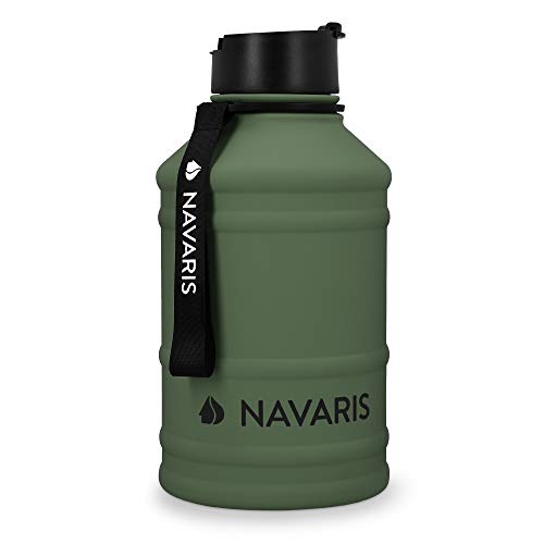 Navaris 2,2 Liter Fitness Trinkflasche - XXL Flasche Gym Bottle - Sport Wasserflasche Water Jug - stabile Sportflasche aus Edelstahl - BPA frei Navaris 2,2 Liter Fitness Trinkflasche - XXL Flasche Gym Bottle - Sport Wasserflasche Water Jug - stabile Sportflasche aus Edelstahl - BPA frei von Navaris