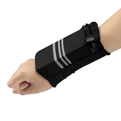 Navaris Handgelenk Tasche mit Reflektoren - Sport Handgelenkbeutel - Handgelenktasche für Schlüssel Geldbörse Wertsachen - Handgelenkbeutel fürs Joggen - Schwarz Navaris Handgelenk Tasche mit Reflektoren - Sport Handgelenkbeutel - Handgelenktasche für Schlüssel Geldbörse Wertsachen - Handgelenkbeutel fürs Joggen - Schwarz von Navaris