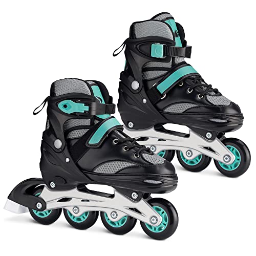 Navaris Inline Skates für Jungen & Mädchen - Inline Rollerblades Rollschuhe größenverstellbar - Inlineskates mit Werkzeugsatz - Größe einstellbar von Navaris