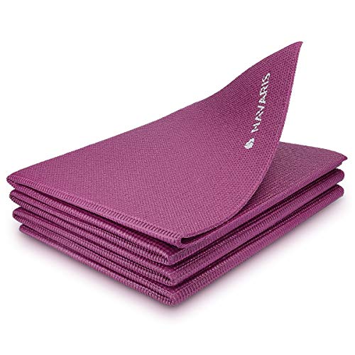 Navaris Klappbare Yoga Matte Fitnessmatte - 4mm Sportmatte Fitness Pilates Sport Gymnastikmatte rutschfest - Reise Yogamatte faltbar - versch. Farben von Navaris