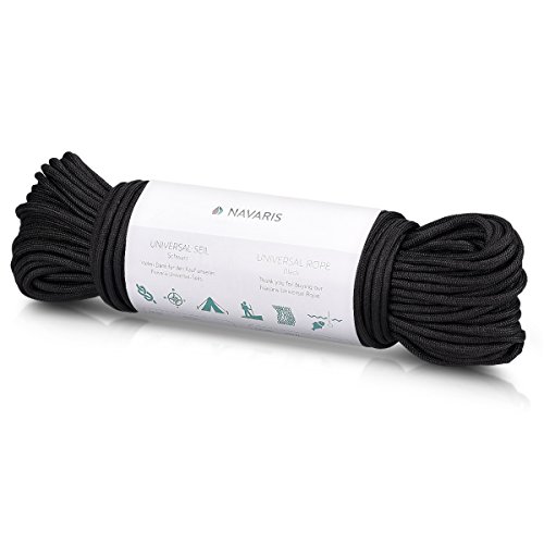 Navaris Outdoor Survival Seil - 4mm 30,5m Allrounder-Schnüre - Reißfeste Schnur zum Campen Fischen Basteln in Schwarz - kein Kletterseil Navaris Outdoor Survival Seil - 4mm 30,5m Allrounder-Schnüre - Reißfeste Schnur zum Campen Fischen Basteln in Schwarz - kein Kletterseil von Navaris