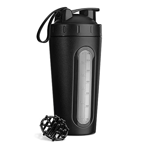 Navaris Protein Shaker Flasche aus Edelstahl - 750ml Fitness Becher für Eiweiß Shake - Sport Trinkflasche für Proteinshake - für Training Fitness Navaris Protein Shaker Flasche aus Edelstahl - 750ml Fitness Becher für Eiweiß Shake - Sport Trinkflasche für Proteinshake - für Training Fitness von Navaris