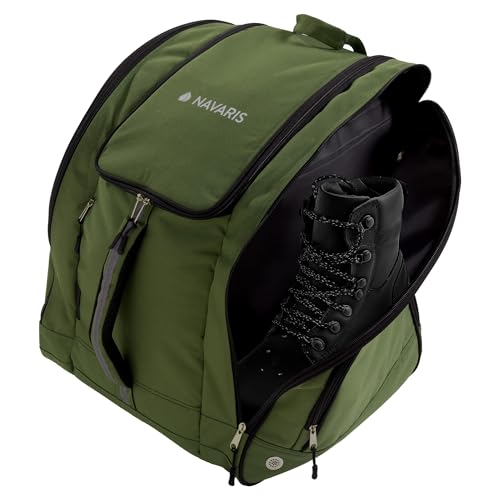Navaris Skirucksack Grün - Großer Stauraum & wasserabweisendes Material - Skischuhtasche und Helmtasche - Ideal für Skiausrüstung - Stiefeltasche - Skischuhe bis Größe 11 Navaris Skirucksack Grün - Großer Stauraum & wasserabweisendes Material - Skischuhtasche und Helmtasche - Ideal für Skiausrüstung - Stiefeltasche - Skischuhe bis Größe 11 von Navaris