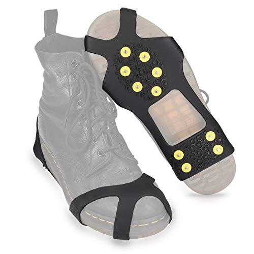 Navaris Mikro-Spikes für Schuhe - Silikon Mikro Schuhspikes mit 10 Metall Stollen - Schnee EIS Wandern Sport - Schuhkrallen für Damen Herren Kinder Navaris Mikro-Spikes für Schuhe - Silikon Mikro Schuhspikes mit 10 Metall Stollen - Schnee EIS Wandern Sport - Schuhkrallen für Damen Herren Kinder von Navaris