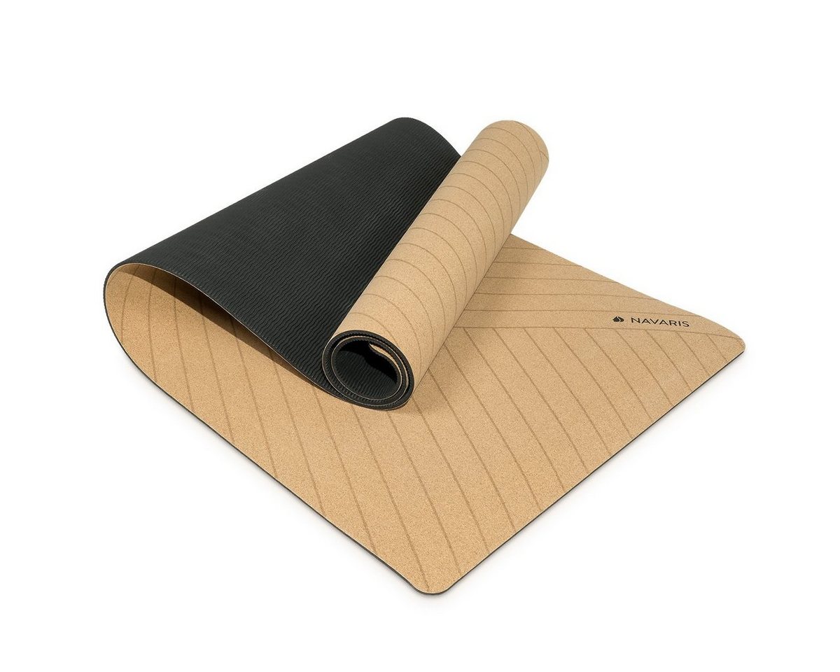 Navaris Fitnessmatte Korkmatte mit Tragegurt, rutschfest, 183x61x0,5cm (1-St) Navaris Fitnessmatte Korkmatte mit Tragegurt, rutschfest, 183x61x0,5cm (1-St) von Navaris