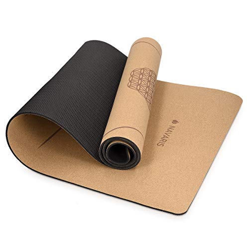 Navaris Yogamatte aus Kork rutschfeste Matte - Yoga Sportmatte Fitnessmatte mit Tragegurt - 183x61x0,5cm Fitness Gymnastikmatte - Schadstofffrei Navaris Yogamatte aus Kork rutschfeste Matte - Yoga Sportmatte Fitnessmatte mit Tragegurt - 183x61x0,5cm Fitness Gymnastikmatte - Schadstofffrei von Navaris