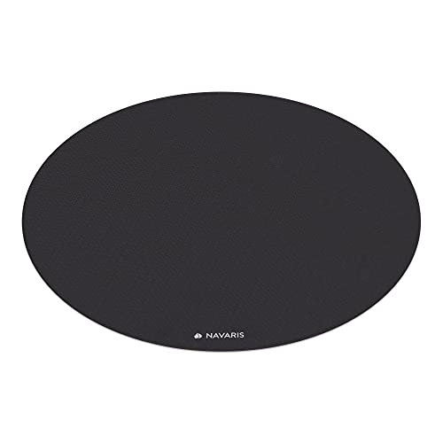 Navaris Yogamatte rund rutschfest groß - Ø 120cm Yoga Matte extra groß - 0,6cm dick - Fitnessmatte für Männer und Frauen - Sportmatte Gymnastikmatte - schwarz von Navaris