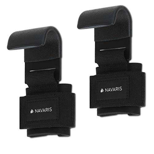 Navaris Zughilfen mit Haken für Krafttraining - Zughilfe Set für Fitness Bodybuilding Gelenkschutz - Profi Kraftsport Straps mit Metallhaken schwarz Navaris Zughilfen mit Haken für Krafttraining - Zughilfe Set für Fitness Bodybuilding Gelenkschutz - Profi Kraftsport Straps mit Metallhaken schwarz von Navaris