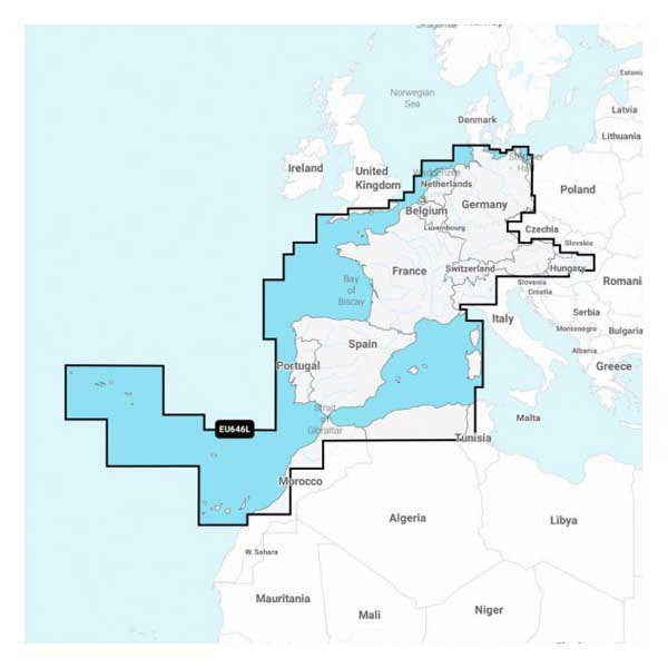 Navionics Large Eu646l Central And Western Europe Nautical Chart Durchsichtig von Navionics