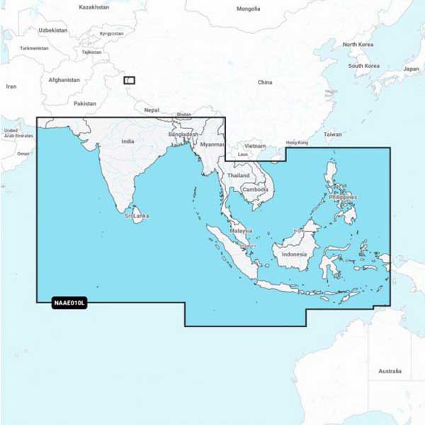 Navionics Msd Large Ae010l Océano Índico Sur Mar China Chart Blau von Navionics