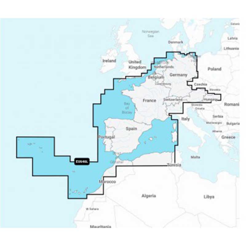 Navionics Naeu646l - Central And Western Europe Eu646l - Large Map Blau von Navionics