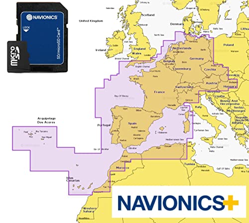 NAVIONICS Unisex-Adult NN-776 NAEU646L-EUROPE, Central & West EU646L-LARGE, Blanc/Blue, Standard von NAVIONICS