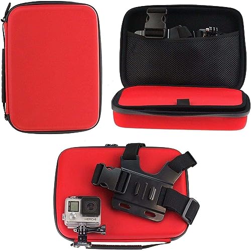 Navitech Red Action Kamera Hard Case - Kompatibel mit Grundig Action Kamera von Navitech