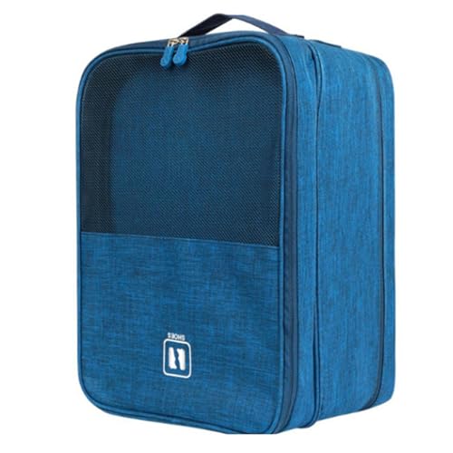 Trendige Schuh-Reisetasche, Stoffschuh für Reisen, hält 3 Paar Schuhe, Unterwäsche, Kleidung, Taschen, multifunktional, blau, S von Navna