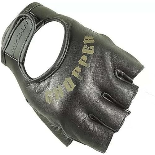 Nazran Chopper 2.0 Fingerlose Motorradhandschuhe Leder S, Schwarz von Nazran