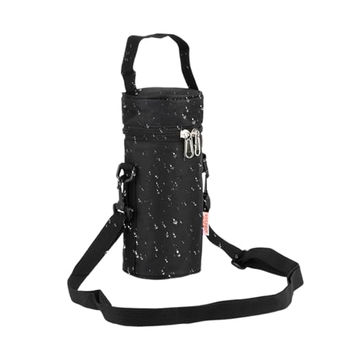 Nbbwwu Wasserflaschenhülle – tragbare isolierte Schlingenhülse – Wasserflaschenzubehör Sling Sleeve, Schutzhülle mit verstellbarem Schultergurt für Wasserflaschen und Becher, Schwarz , 8*20cm, Unisex von Nbbwwu