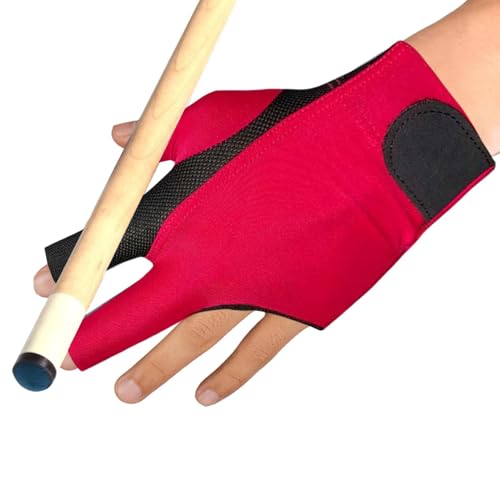 Nbhuiakl Professioneller Billard-Handschuh | Billard-Pool-Handschuh | Atmungsaktive 3-Finger-Handschuhe, rutschfest, professioneller Stretch-Handschuh für die Linke Hand/rechte Hand für Männer von Nbhuiakl