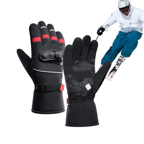 Nbhuiakl Warme Motorradhandschuhe, Winter-Motorradhandschuhe, Snowboard-Handschuhe – Motorradhandschuhe mit Touchscreen, hoher Schutz für Herren, Motorradhandschuhe für Straßenrennen von Nbhuiakl