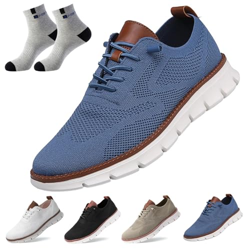 Nbzsmlkn Bequemer Orthopädischer Schuh „Blake“, Bequeme Schuhe Mit Atmungsaktiver Fußgewölbeunterstützung, Atmungsaktive Und Leichte Slip-On-Sneaker Aus Mesh Für Lässige Spaziergänge (Blau,44) von Nbzsmlkn