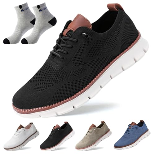 Nbzsmlkn Bequemer Orthopädischer Schuh „Blake“, Bequeme Schuhe Mit Atmungsaktiver Fußgewölbeunterstützung, Atmungsaktive Und Leichte Slip-On-Sneaker Aus Mesh Für Lässige Spaziergänge (Schwarz,44) von Nbzsmlkn