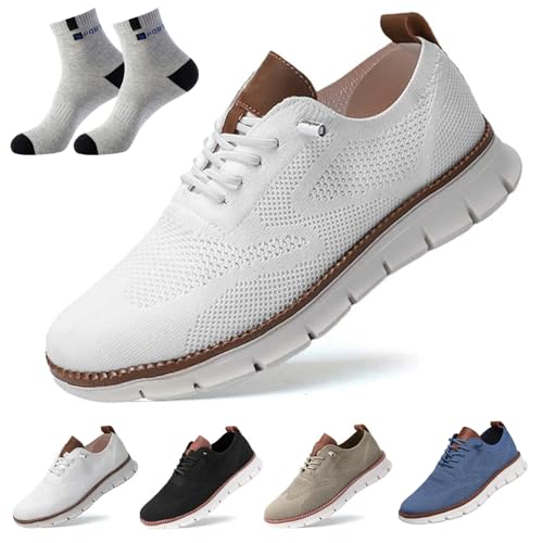 Nbzsmlkn Bequemer Orthopädischer Schuh „Blake“, Bequeme Schuhe Mit Atmungsaktiver Fußgewölbeunterstützung, Atmungsaktive Und Leichte Slip-On-Sneaker Aus Mesh Für Lässige Spaziergänge (Weiß,46) von Nbzsmlkn