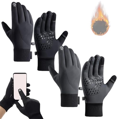 Nbzsmlkn Dodorado-Handschuhe, Dodorado Premium Thermo-Handschuhe, Unisex-Winterhandschuhe Mit Warmem, Wasserdichtem Touchscreen, Touchscreen-Handschuhe Mit Warmem Touchscreen (Schwarz+Grau,L) von Nbzsmlkn