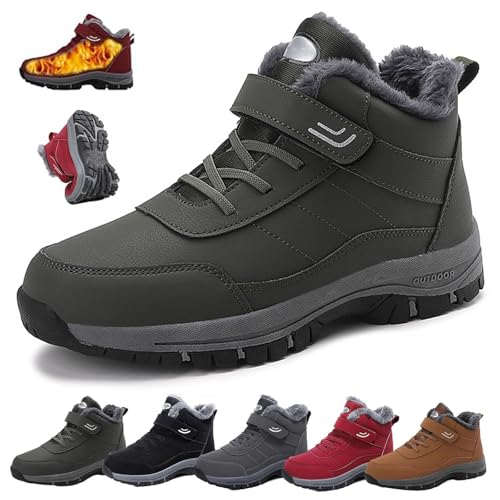 Nbzsmlkn Ergonomische Winterstiefel Von Orthoboot, wasserdichte, rutschfeste Trekking-Wanderschuhe Für Damen Und Herren, rutschfeste, Gepolsterte Orthopädische Bergschuhe (Armeegrün,36) von Nbzsmlkn