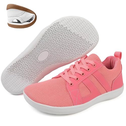 Nbzsmlkn Harmont Freigee Orthopädischer Barfußschuh,Orthopädische Schlupfschuhe Mit Fußgewölbeunterstützung,Barfußschuhe Für Damen Mit Breiter Zehenbox,Sneaker Mit Trailrunning-Sohlen (Rosa,37) von Nbzsmlkn