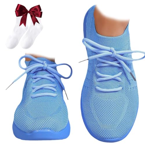 Nbzsmlkn Orthopädische Schuhe Von Fortunata Für Damen,Sneaker Mit Gepolsterter Fußgewölbeunterstützung,atmungsaktive,leichte,rutschfeste Schuhe Aus Mesh,Schnürschuhe,Laufschuhe,Tennisschuhe (Blau,40) von Nbzsmlkn