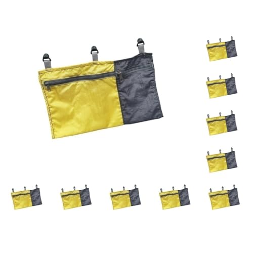 Hängematten-Organizer-Tasche, faltbar, baumelnd, für Klettern, Rucksackreisen, Wandern, Gelb, 33 x 23 cm, 10 Stück von NeaxgeandX