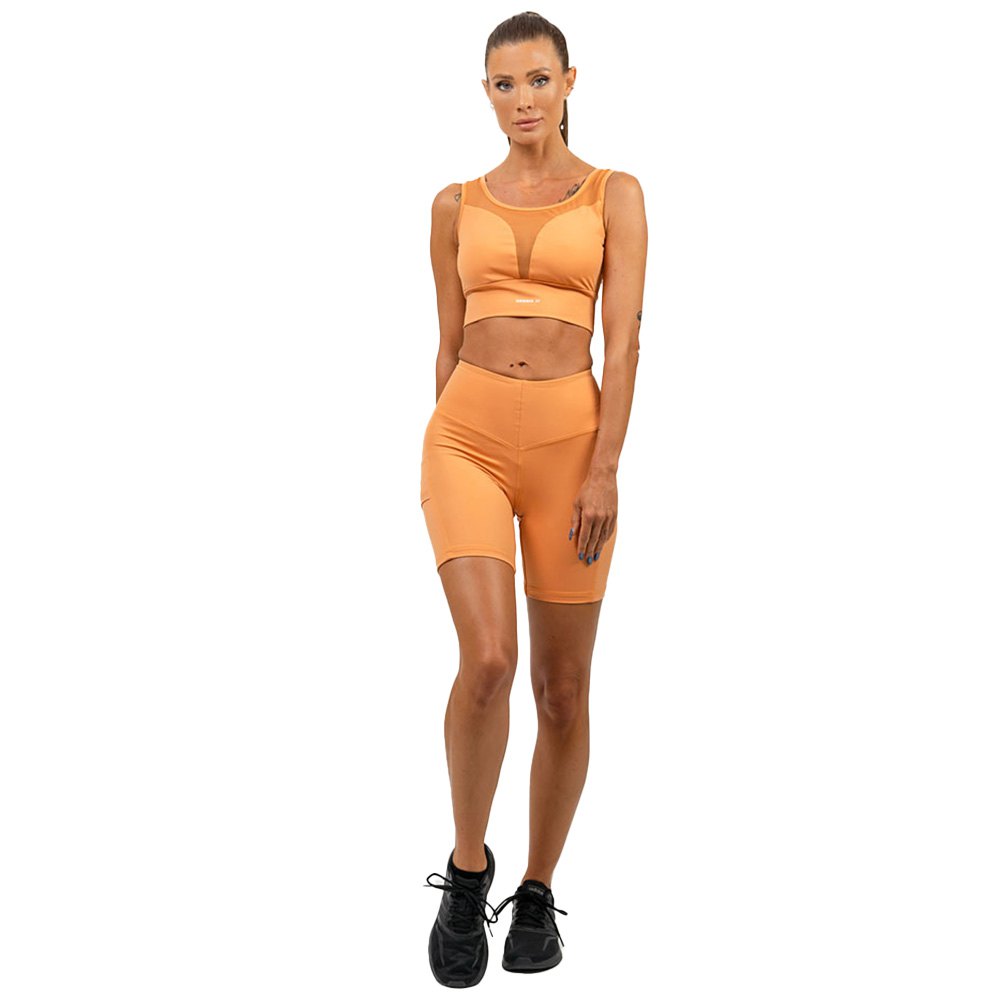 Nebbia Biker Elite High Waist Short Leggings Orange M Frau von Nebbia