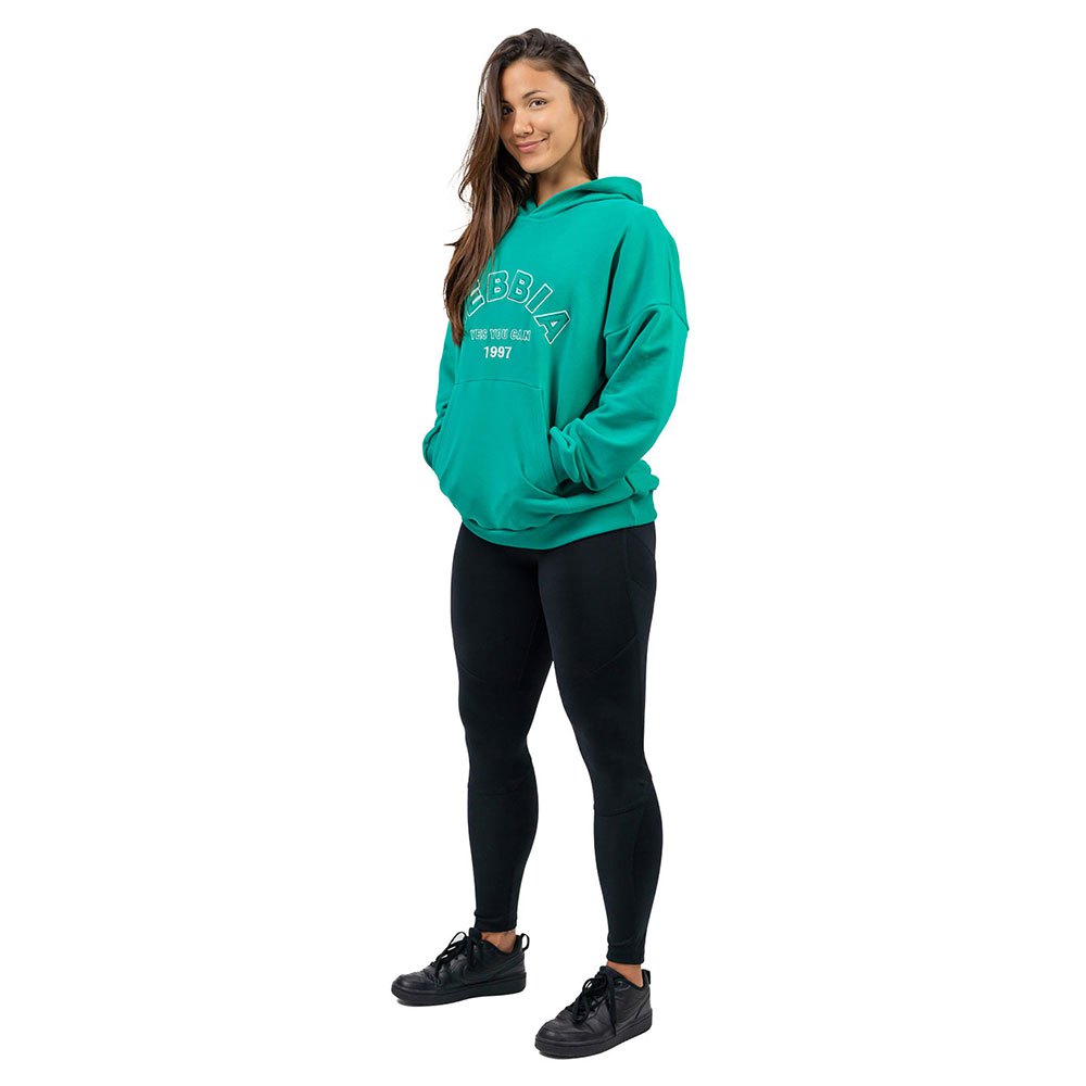 Nebbia Branded Oversized Gym Rat Hoodie Grün S Frau von Nebbia