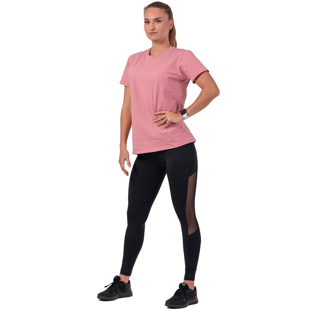 Nebbia Invisible Logo 602 Short Sleeve T-shirt Rosa L Frau von Nebbia