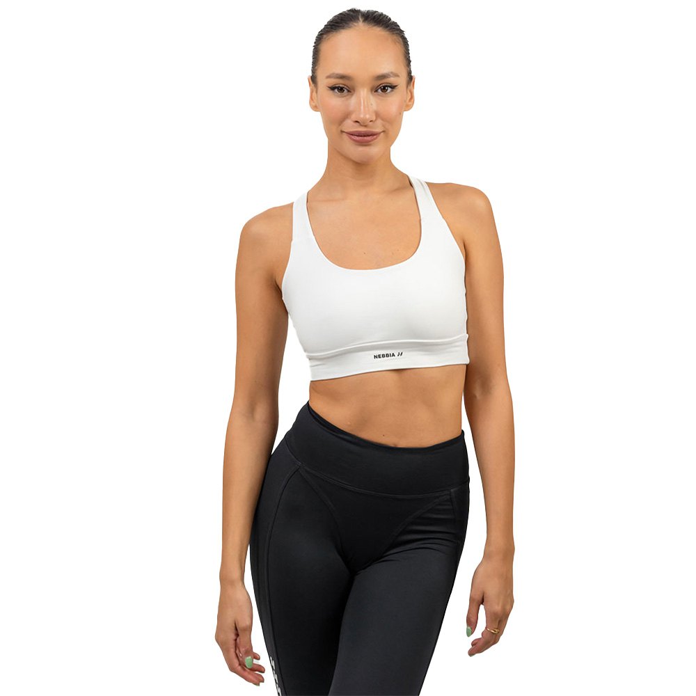 Nebbia Racerback Agile Sports Top Medium Support Weiß M Frau von Nebbia