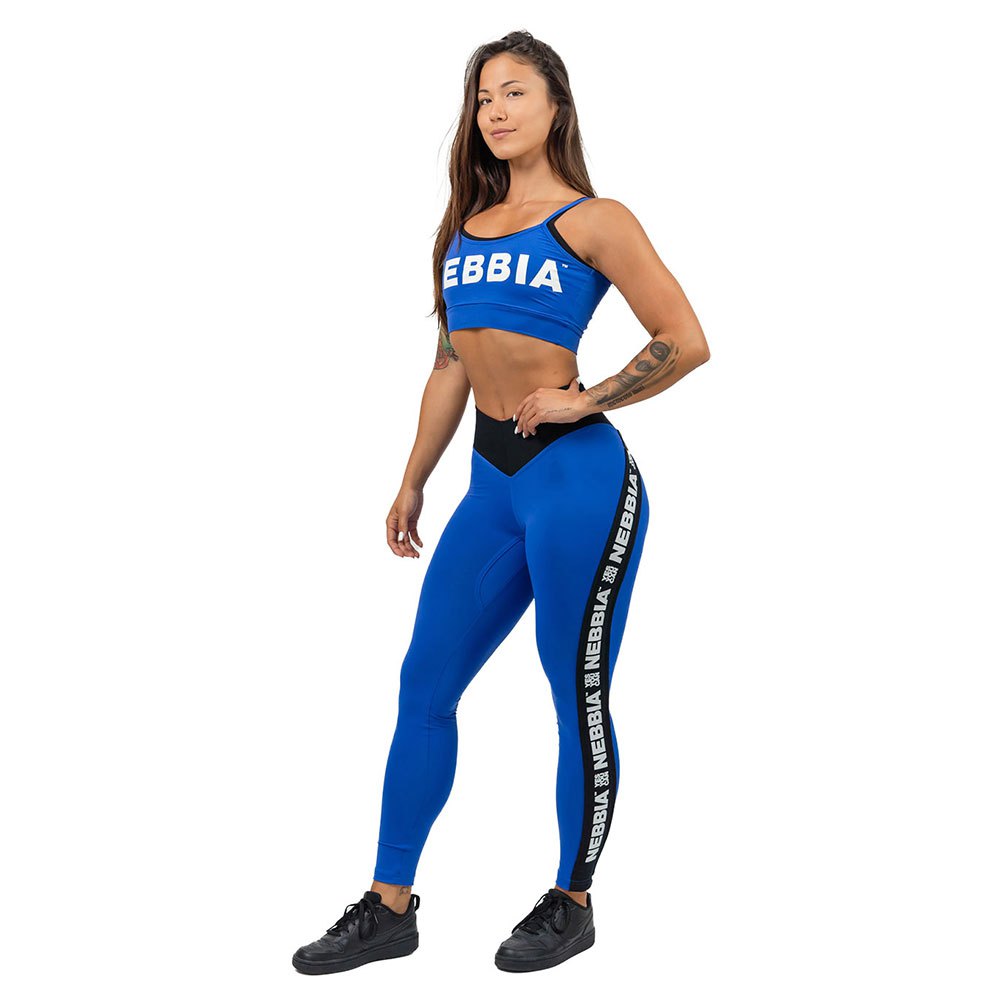 Nebbia Side Stripe Iconic High Waist Leggings Blau M Frau von Nebbia