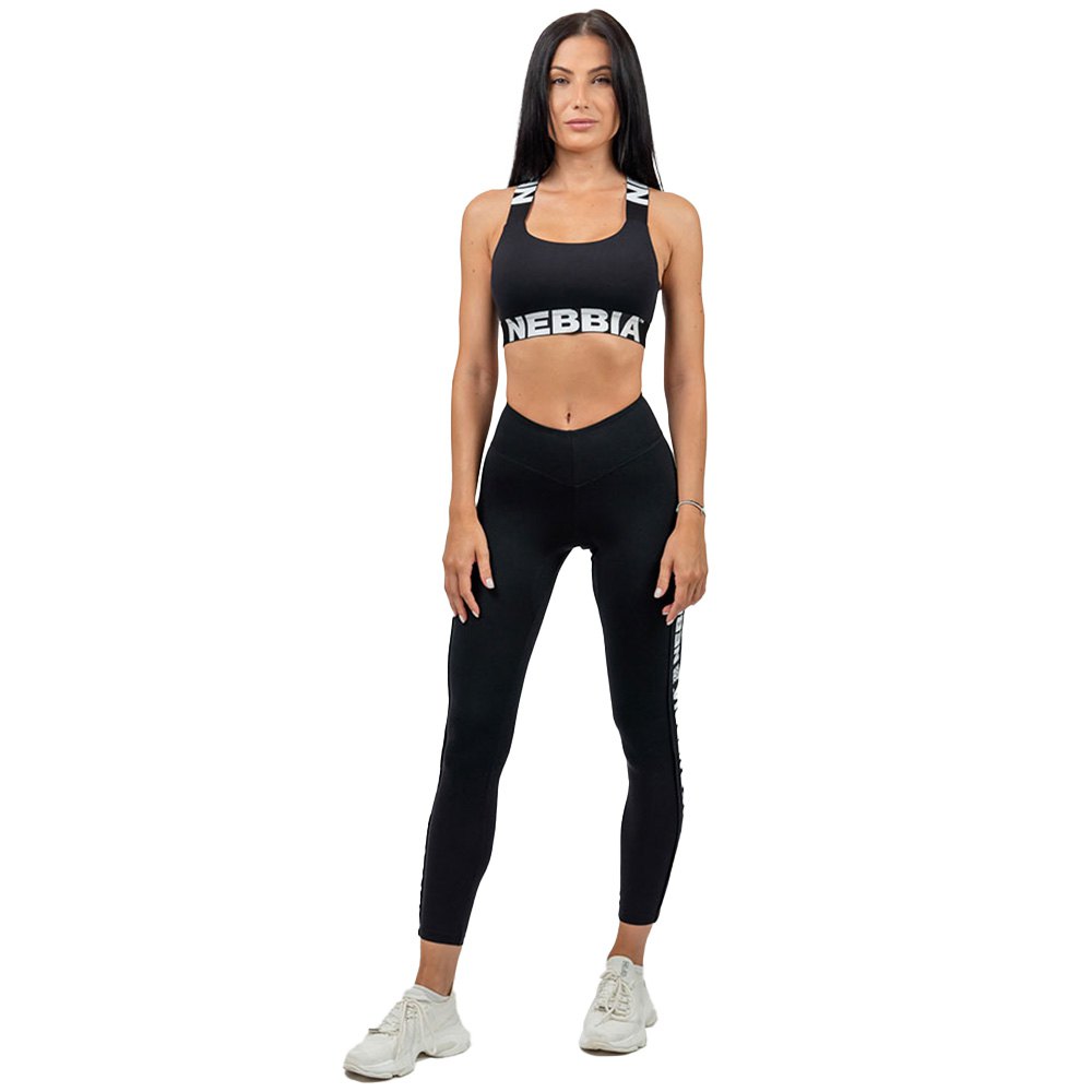 Nebbia Side Stripe Iconic Leggings High Waist Schwarz XS Frau von Nebbia