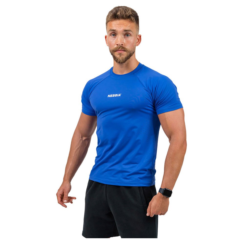 Nebbia Workout Compression Performance 339 Short Sleeve T-shirt Blau 2XL Mann von Nebbia