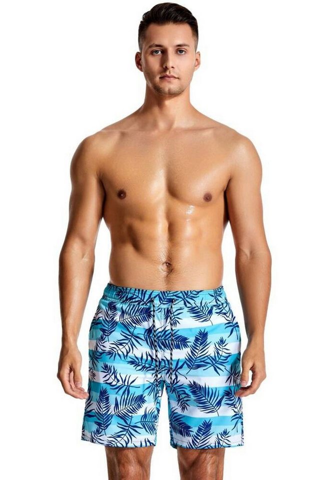 Nebelmeer Badeshorts Sommerliche Herren-Doppelschicht-Shorts, lässig, bedruckt, für Laufen, Sport, viertellang, schnell trocknend, wasserabweisend von Nebelmeer