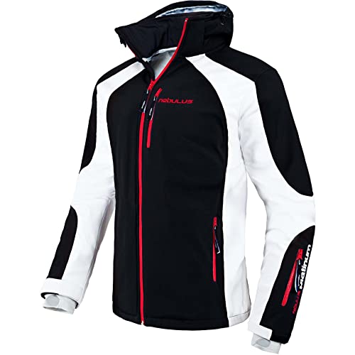 Nebulus Herren Skijacke ROCKSHELL, warme Softshelljacke, praktische und vielseitige Winterjacke, schwarz-weiß - L von Nebulus