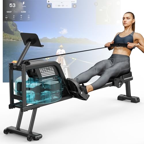 Neezee Rudergerät für zuhause, Rudergerät Wasser mit Professioneller Bluetooth-Monitor und Tablet-Halterung, Max 150kg Belastbar, Vertikale Lagerung, Transporträder für Einfache Bewegung Neezee Rudergerät für zuhause, Rudergerät Wasser mit Professioneller Bluetooth-Monitor und Tablet-Halterung, Max 150kg Belastbar, Vertikale Lagerung, Transporträder für Einfache Bewegung von Neezee