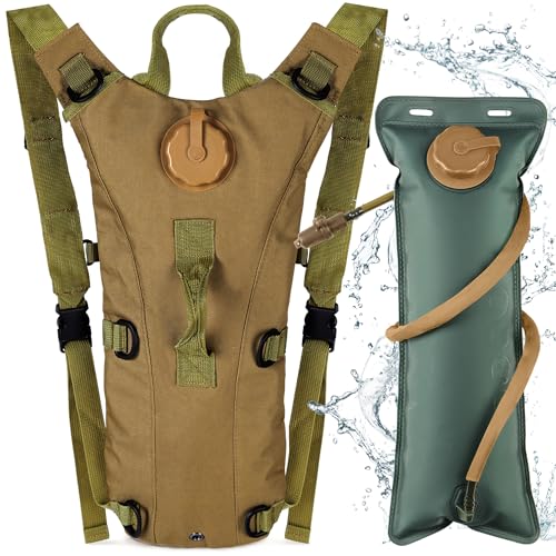 Neloheac Militär Taktischer Rucksack mit 3L Trinkblase, Trinkrucksack Leichter Fahrradrucksack für Wandern MTB Radfahren Camping Laufen, Khaki Neloheac Militär Taktischer Rucksack mit 3L Trinkblase, Trinkrucksack Leichter Fahrradrucksack für Wandern MTB Radfahren Camping Laufen, Khaki von Neloheac