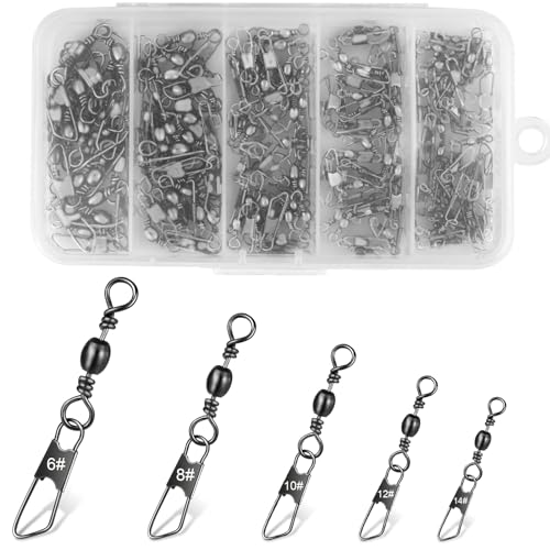 Nelxsene Angelwirbel mit Karabiner Set 100 Stück Barrel Wirbel Angeln Forellen Angelzubehör Wirbel 5 Größe 7# 8# 10# 12# 14# Edelstahl Fischköder Angel Wirbel für Salzwasser Kugellagerwirbel Nelxsene Angelwirbel mit Karabiner Set 100 Stück Barrel Wirbel Angeln Forellen Angelzubehör Wirbel 5 Größe 7# 8# 10# 12# 14# Edelstahl Fischköder Angel Wirbel für Salzwasser Kugellagerwirbel von Nelxsene