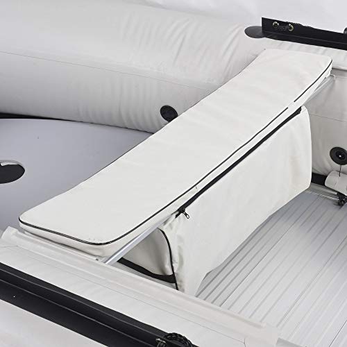 Nemaxx Professional Sitzbanktasche mit Polsterauflage für 230 cm Schlauchboot - Sitzbankauflage, Boot Sitzpolster mit Tasche - extra weich - Schlauchboottasche, Stauraumtasche, hellgrau von Nemaxx